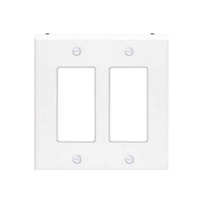 Sterl Lighting Pack of 10 2-Gang White Wall Plates Decorative Outlet Covers