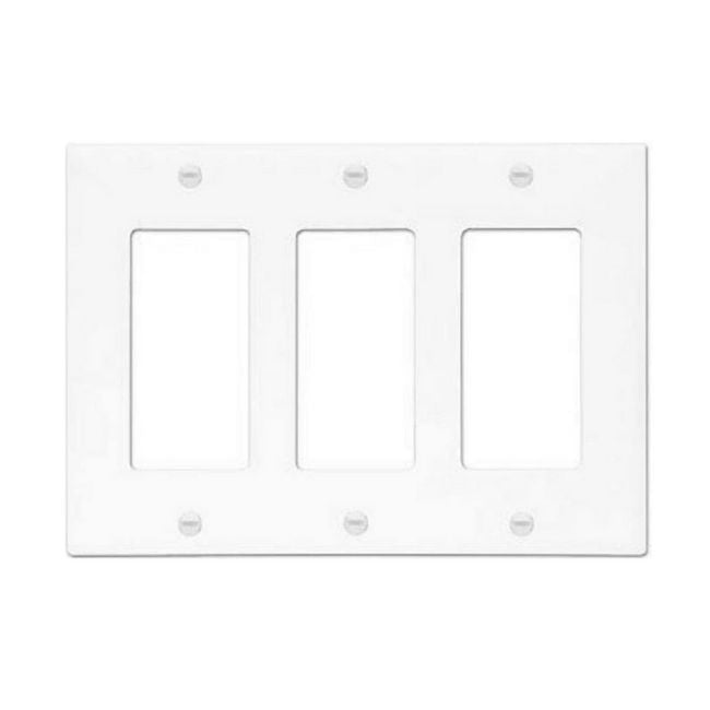 Sterl Lighting Pack Of 10 3-Gang White Wall Plates Decorative Outlet Covers