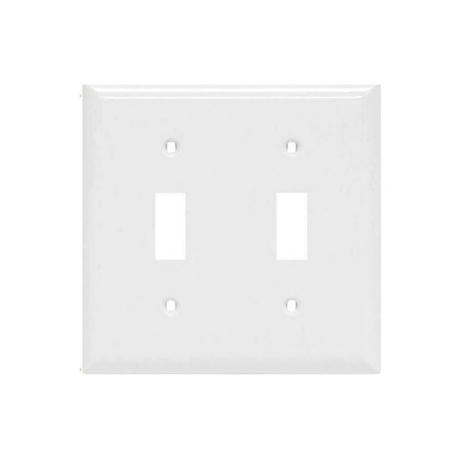 Sterl Lighting Pack of 10 of 2-Gang Double Toggle Square Switch Wallplate