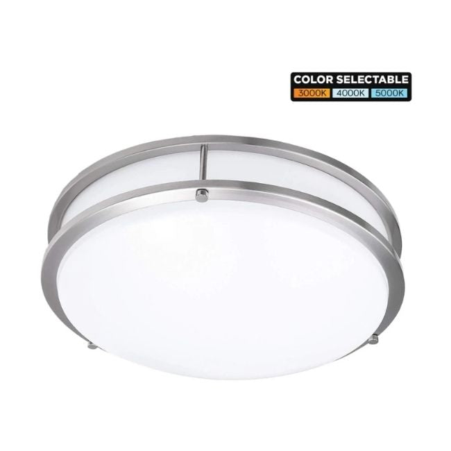 12 Inch LED CCT Round Nickel Finish Ceiling Fixtue