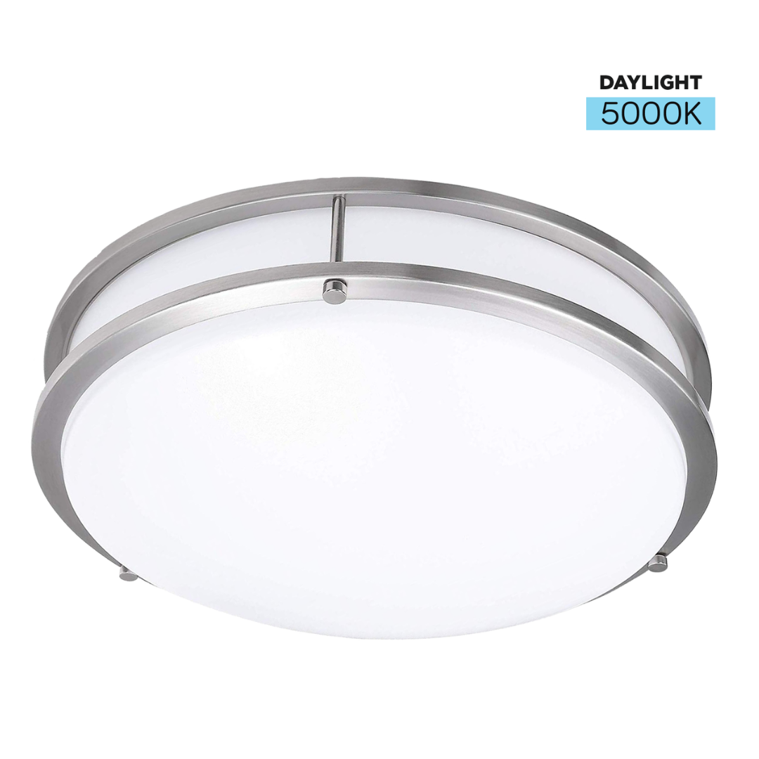 12 Inch LED 5000K Round Nickel Finish Ceiling Fixture